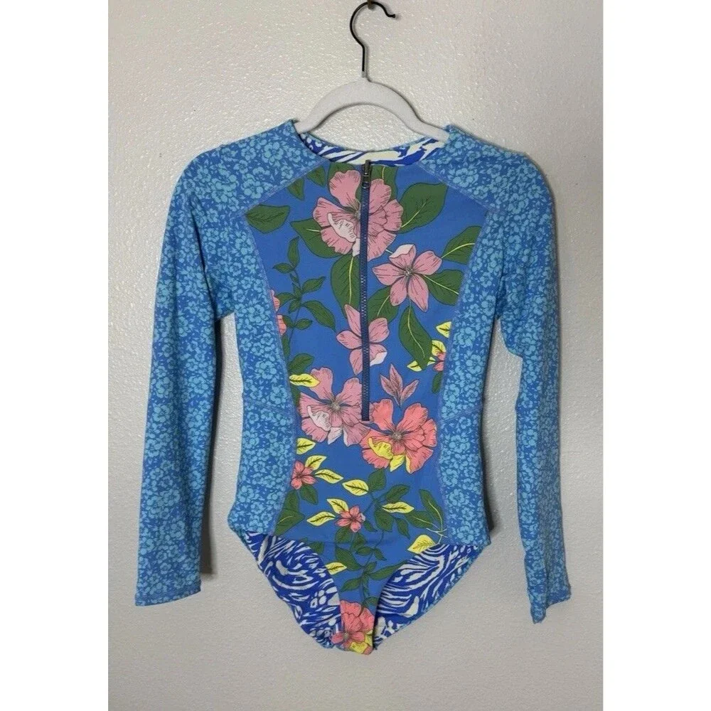 MAAJI BLUE PANSY TRITON SURF ONE PIECE Reversible Womens Swimwear Size XS